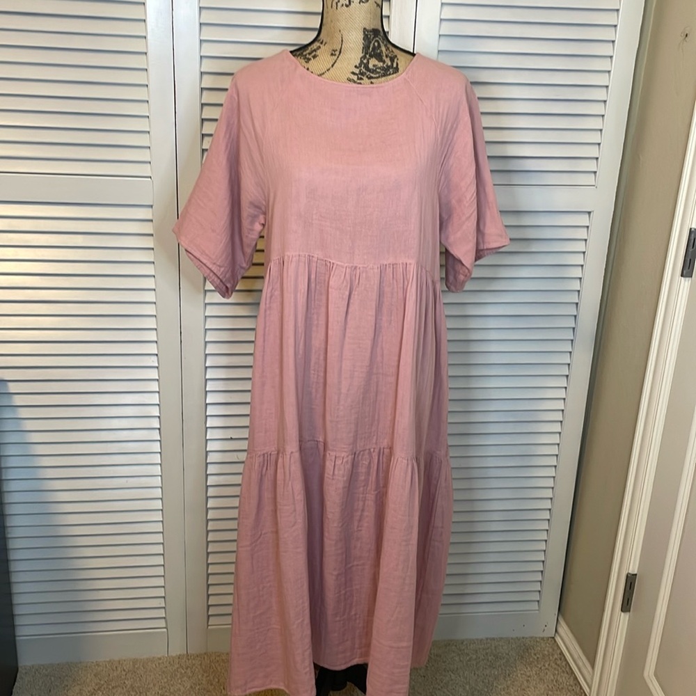 EUC Calme by Johnny Was Flowey Pink Dress - Sz M